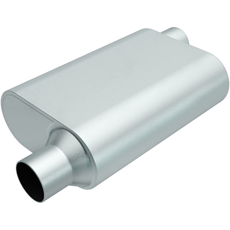 MagnaFlow Performance Exhaust R23043 Rumble Aluminized Muffler with 3-Inch Offset Inlet and Outlet
