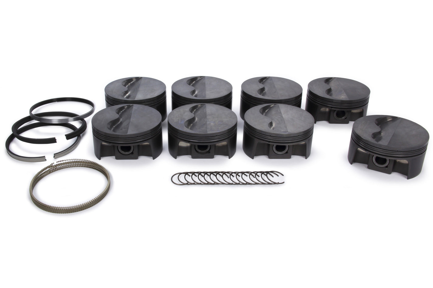 MAHLE PISTONS SBC PowerPak Piston Set 4.030 Inch Bore Flat-Top with 1mm, 1mm, 2mm Ring Grooves