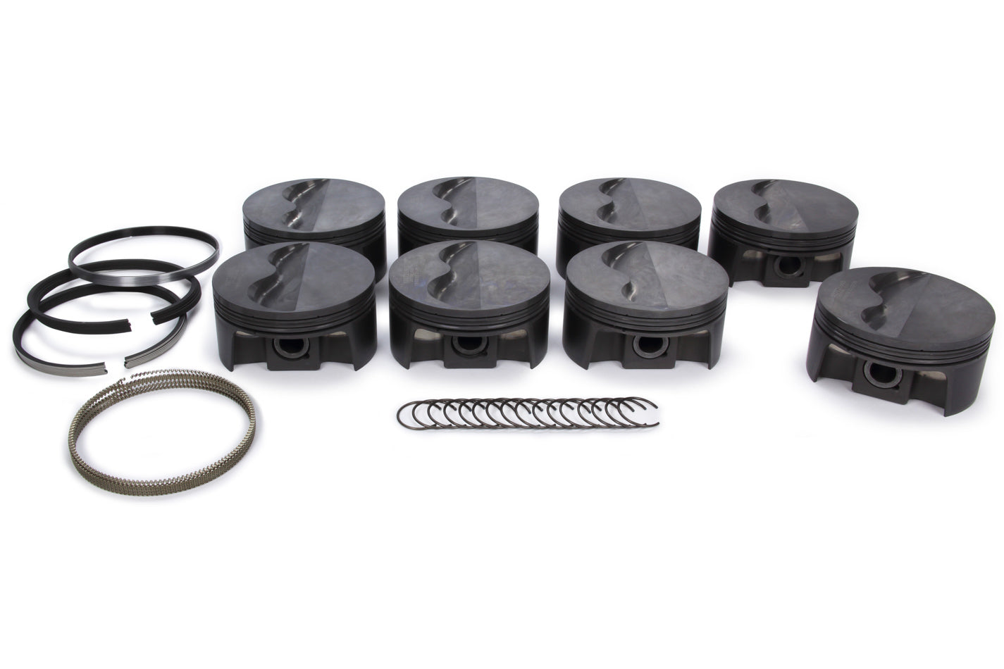MAHLE PISTONS SBC PowerPak Flat Top Piston Set for Small Block Chevy, 4.065 inch Bore, Forged Steel