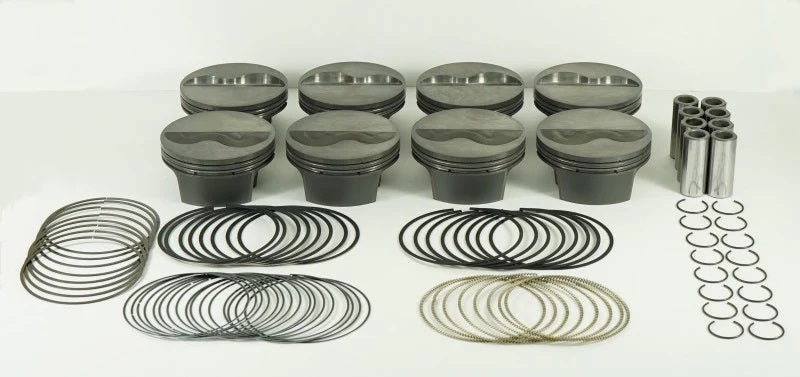 MAHLE Pistons SBC Powerpak Flat Top Piston Set with 4.155 Inch Bore and -9 cc Displacement