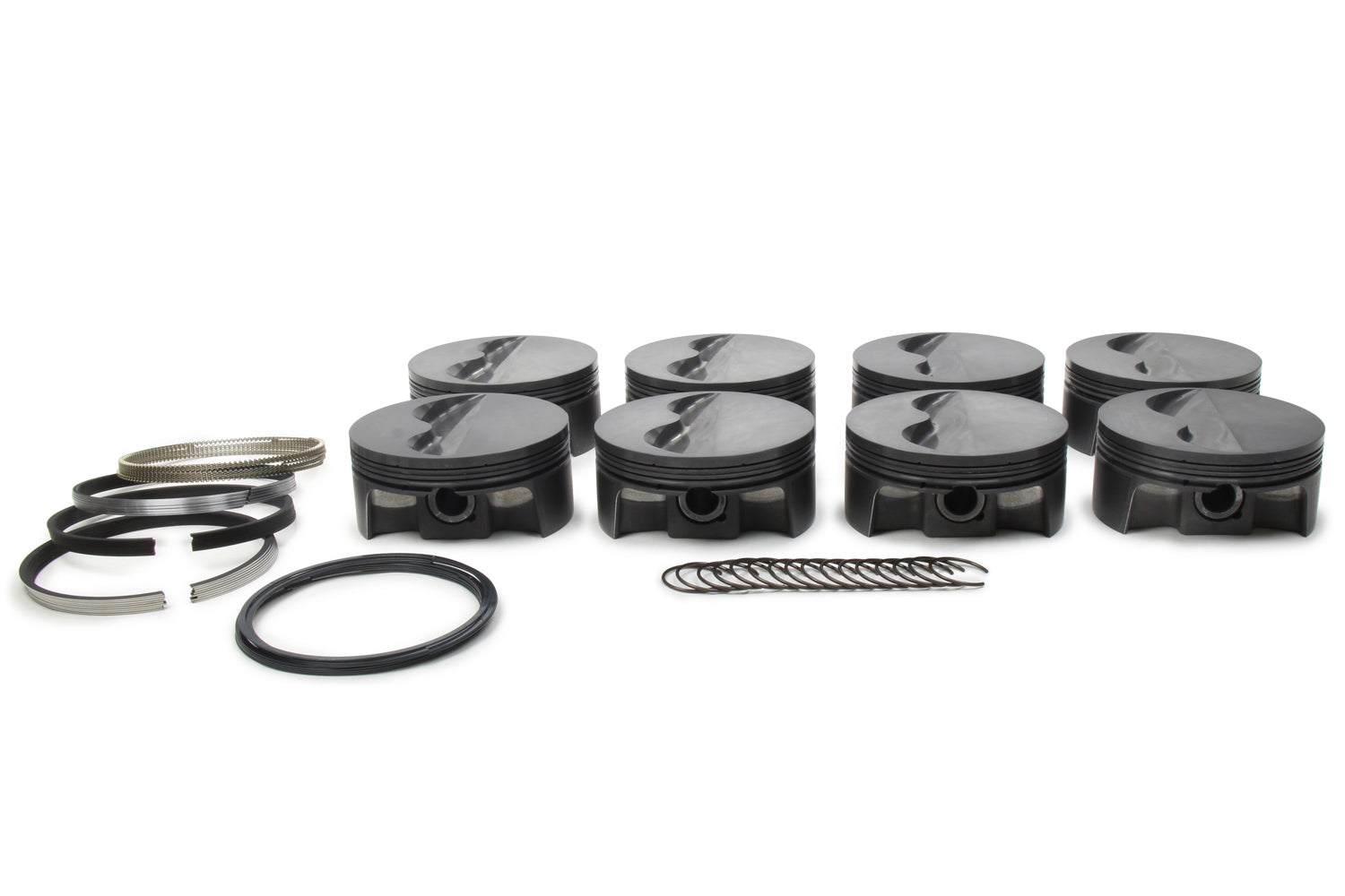 MAHLE Pistons SBC Power-Pak Piston & Ring Set 4.125 Inch Bore, Flat Top, Forged Material