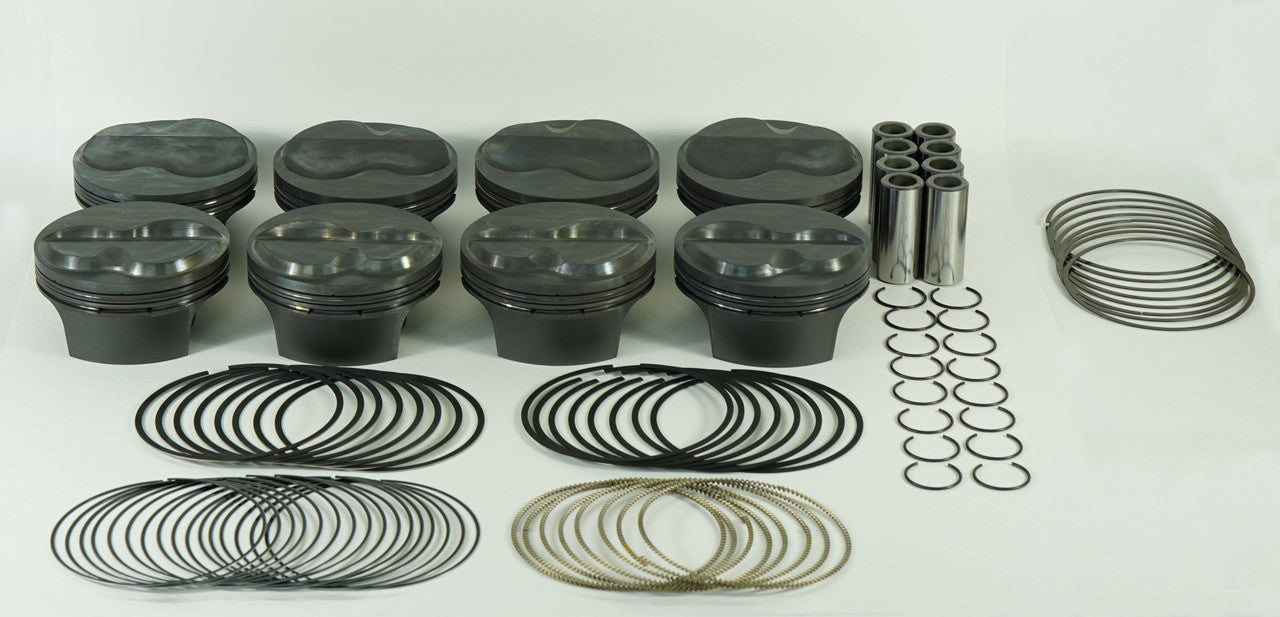 MAHLE PISTONS SBC PowerPak Piston Set Dome 4.185 Inch Bore, 1.000 Inch Compression Height, Forged Construction