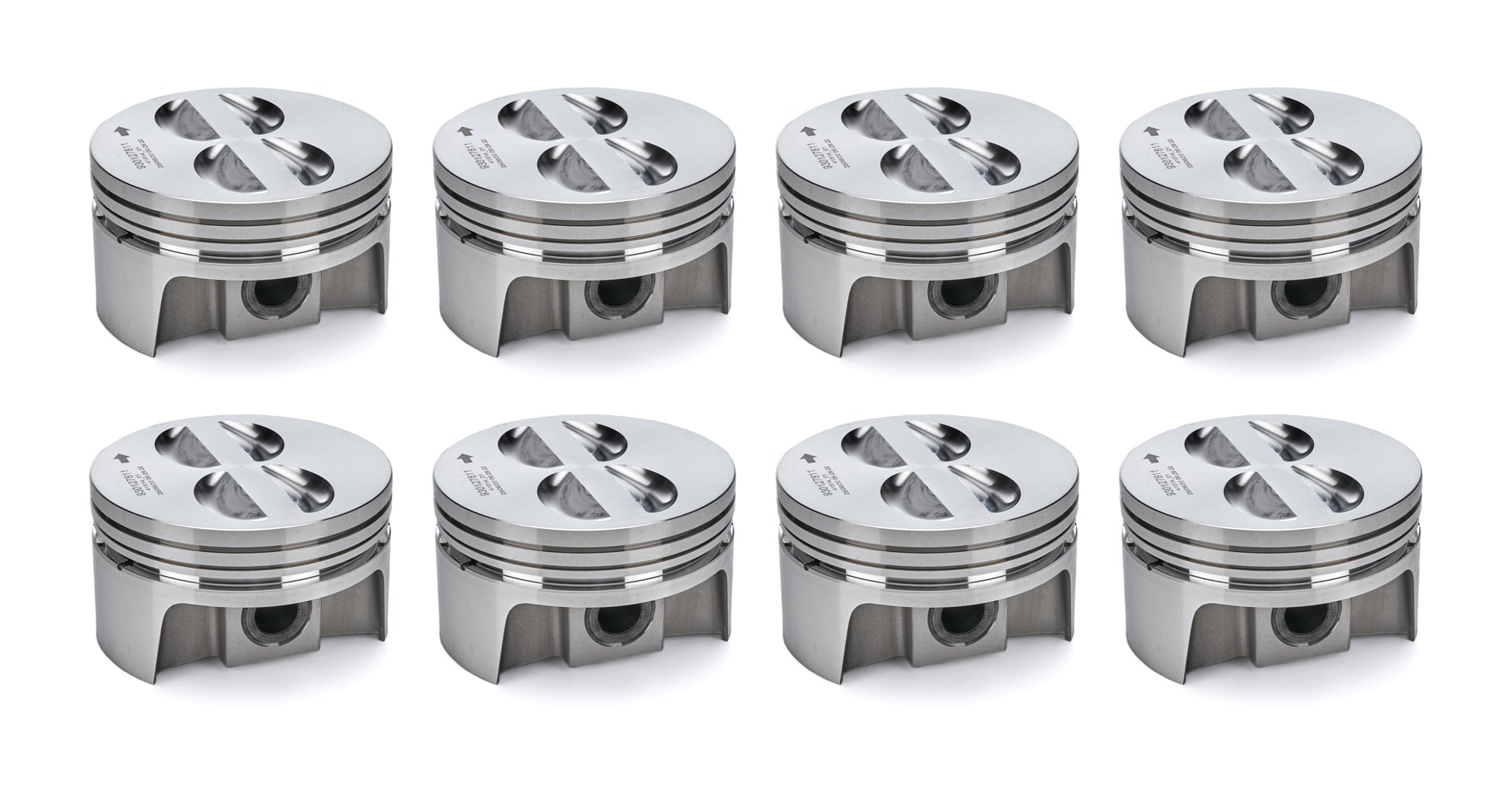 MAHLE PISTONS SBC PowerPak Flat Top Forged Piston Set for Small Block Chevy 4.011 Inch Bore