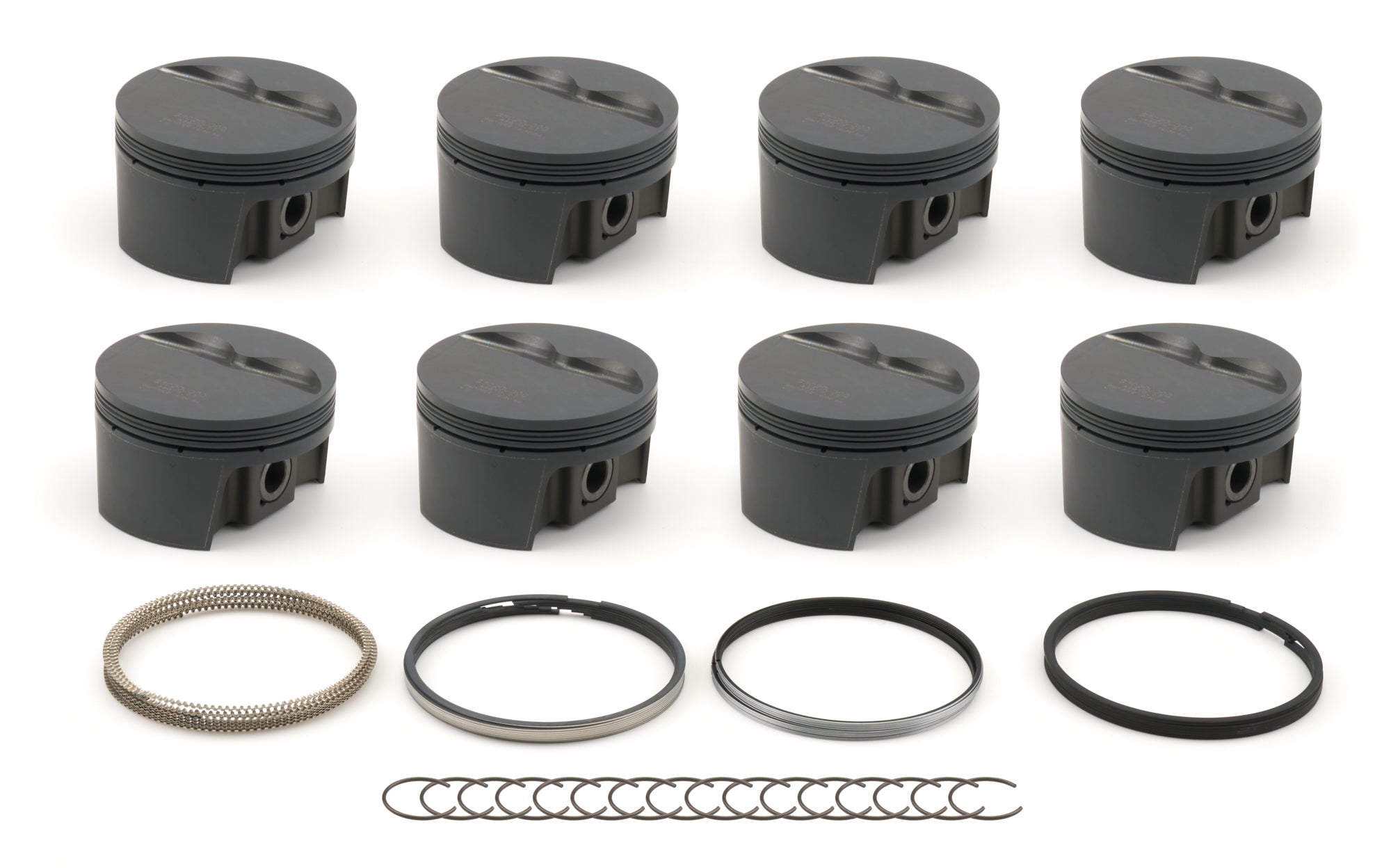 MAHLE PISTONS SBC FT PowerPak Piston Set 4.000-Inch Bore with Flat Top Design and 1.550-Inch Compression Height