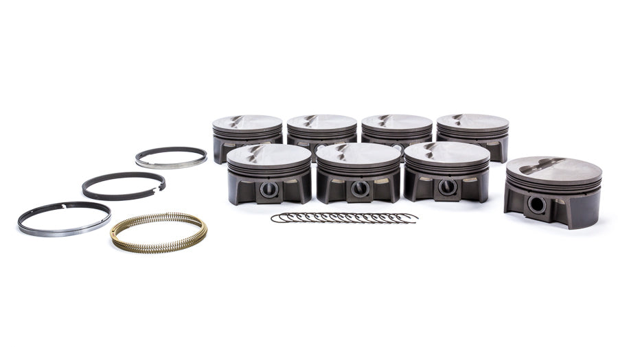 MAHLE Pistons 930200160 SBC Flat Top PowerPak Piston Set with 4.060 Inch Bore and -5.00 CC Compression Volume