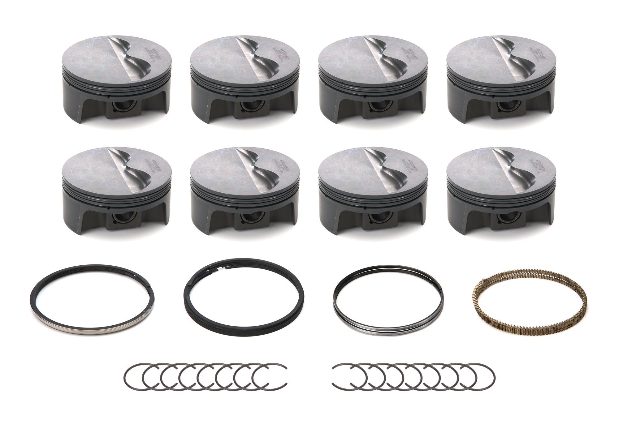 MAHLE Pistons 930202830 SBC Flat Top PowerPak Piston Set for Small Block Chevy, 4.030 Inch Bore