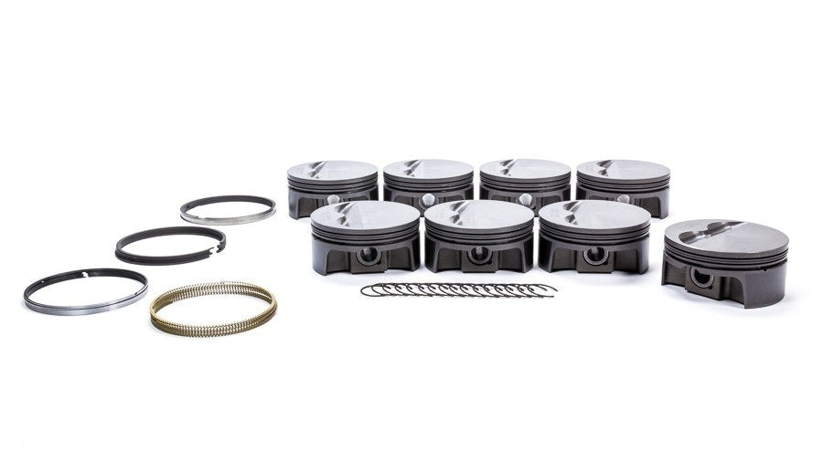 MAHLE PISTONS SBC FT PowerPak Piston Set 4.060 Inch Bore Flat Top Forged Aluminum