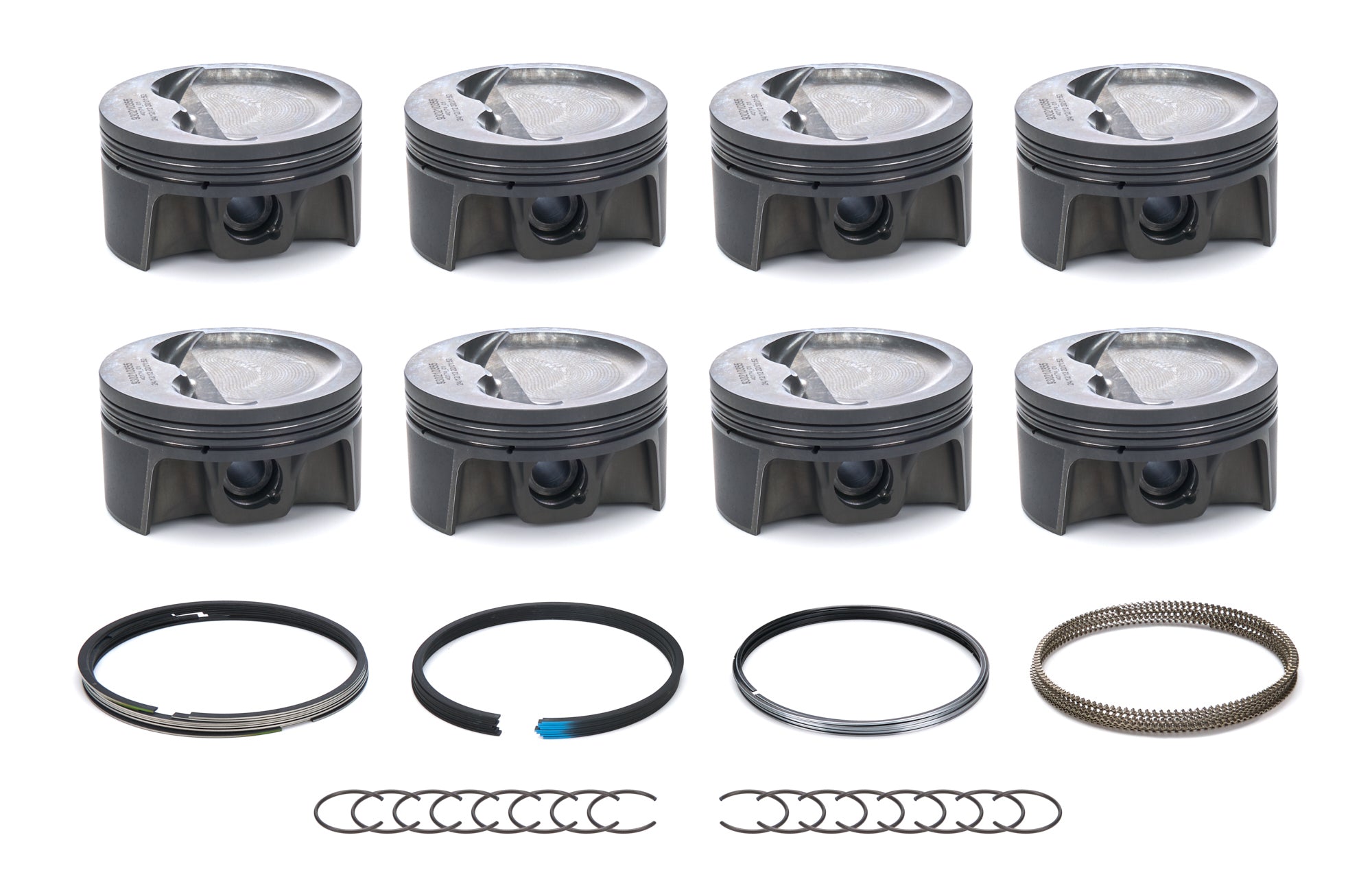MAHLE PISTONS SBC Dish PowerPak Piston Set 4.155 Inch Bore with Forged Dome Design