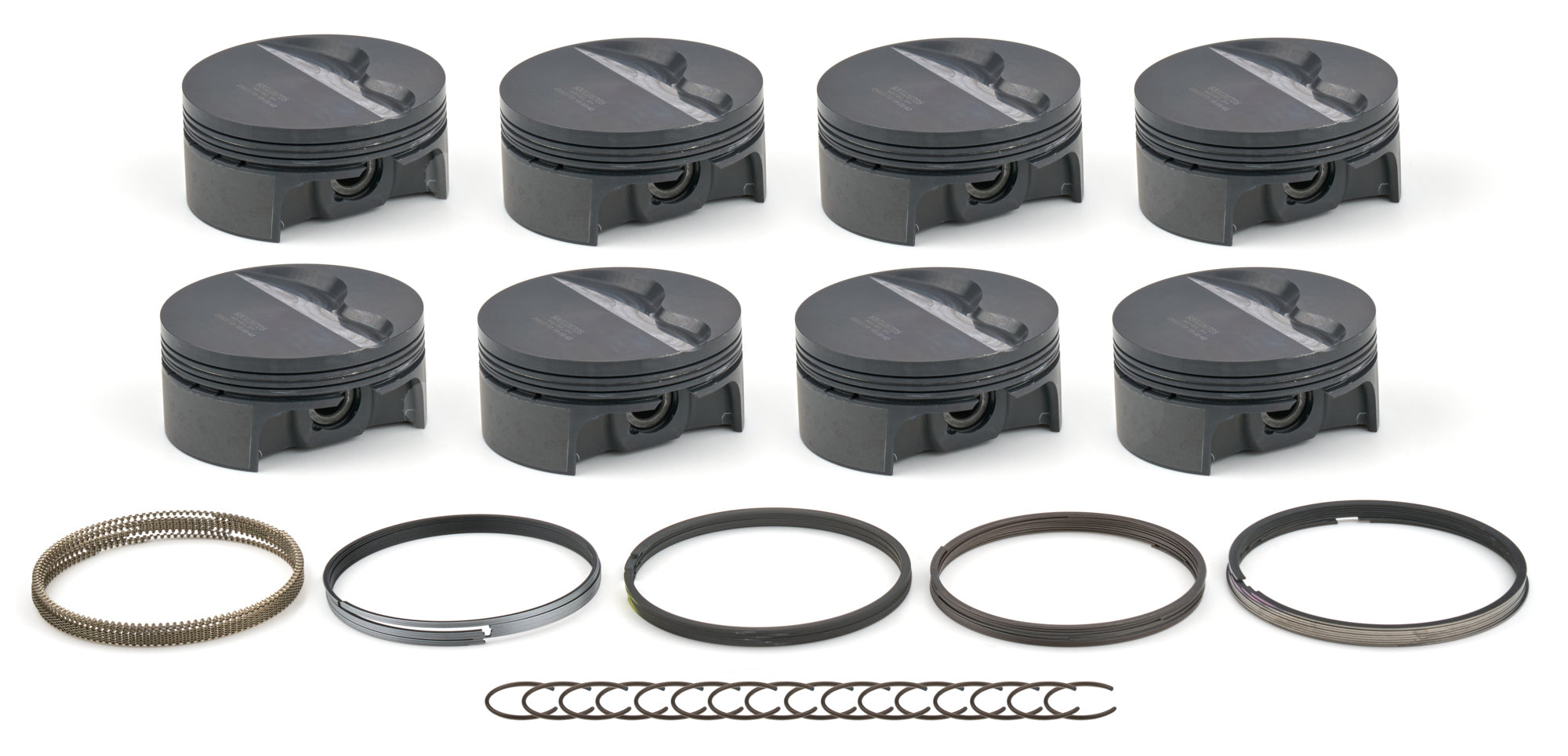 MAHLE PISTONS LS FT PowerPak Piston Set 4.125 Inch Bore Forged Flat Top with 1.110 Inch Compression Height and 1.0 x 1.0 x 2.0 mm Ring Grooves