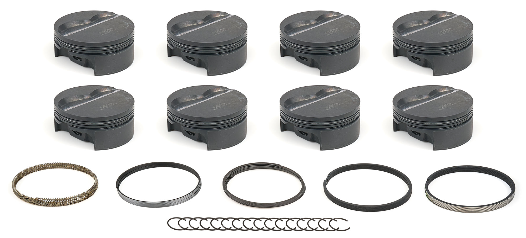 MAHLE Pistons LSX PowerPak Forged Flat Top Piston Set 4.185 Inch Bore with 1.050 Inch Compression Height