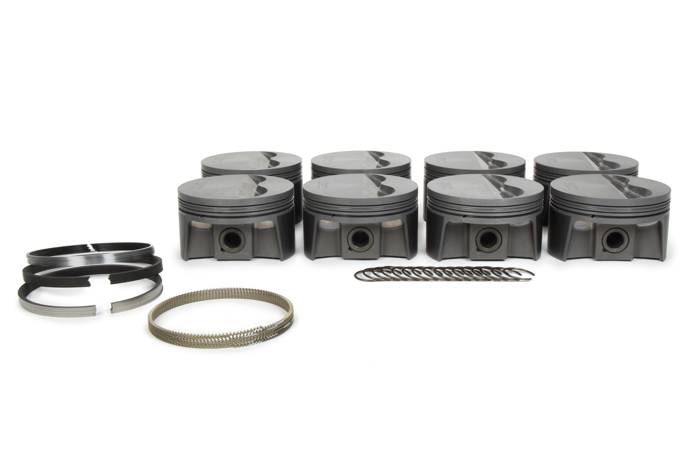 MAHLE Pistons SBF PowerPak Forged Flat Top Piston Set with 4.040 Inch Bore and 1.600 Inch Compression Height