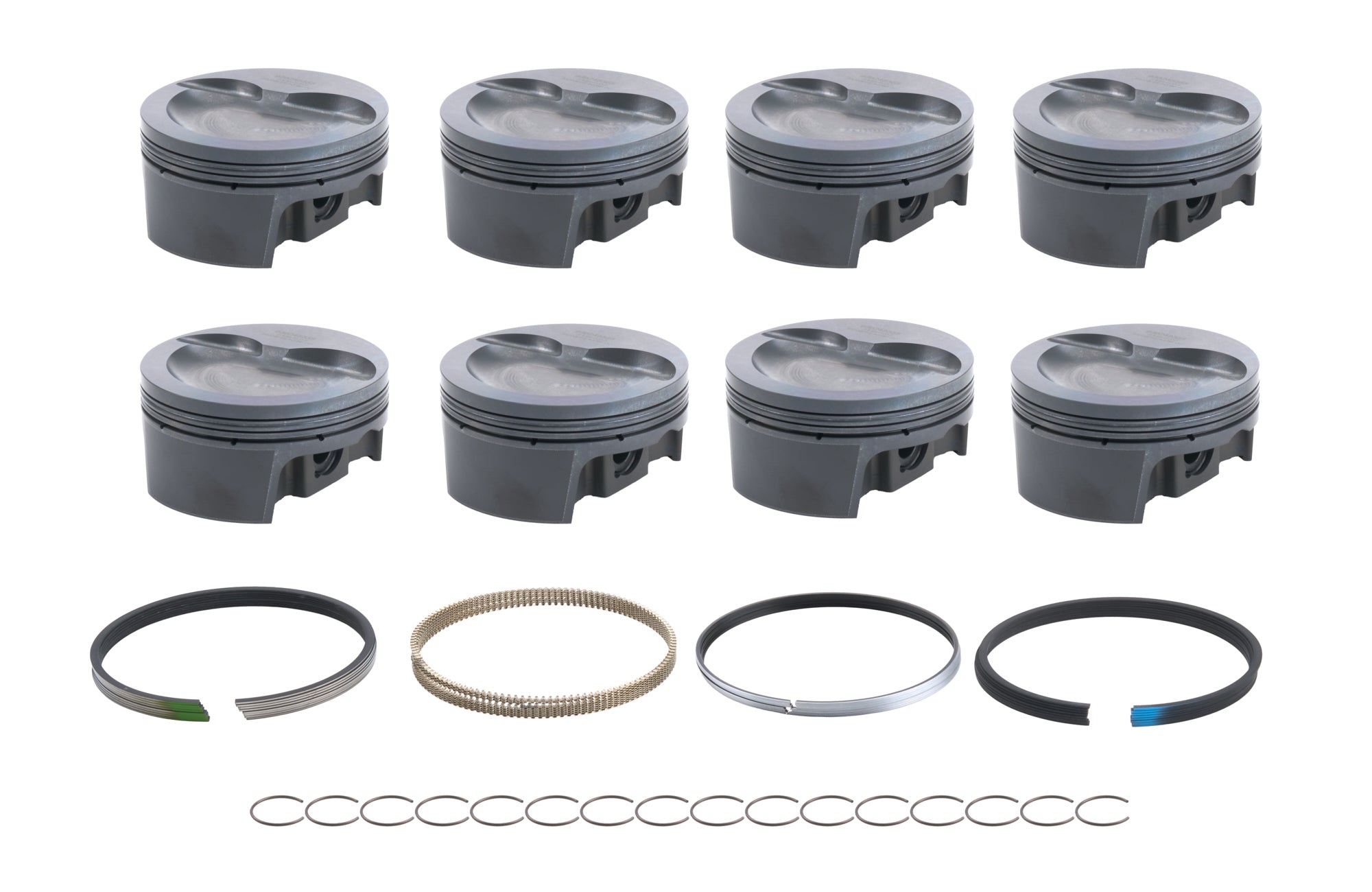 MAHLE PISTONS 930248555 SBF PowerPak Piston Set with Dished Forged Design for Big Block Ford, 4.155 Inch Bore