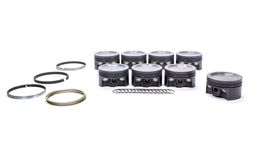 MAHLE Pistons SBF PowerPak Dished Piston Set 3.572 Inch Bore for Small Block Ford Engines