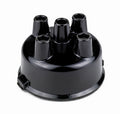 Mallory 225 Distributor Cap for 4-Cylinder Engines with Socket Style Terminals, Black Plastic, Non-Vented, Clamp Down, Stainless Terminals