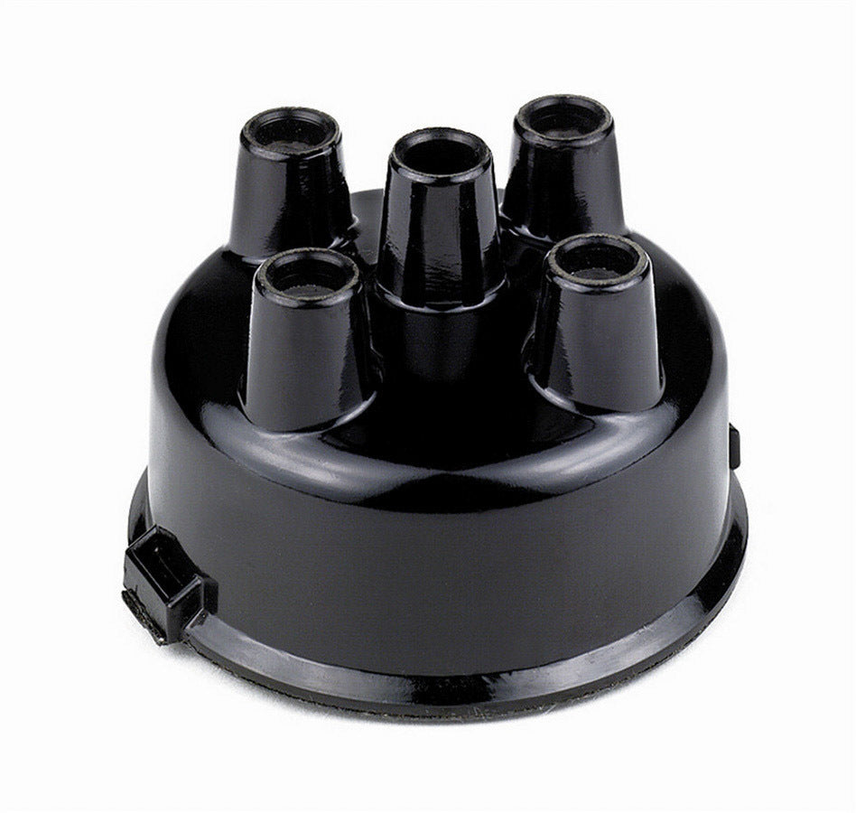 Mallory 225 Distributor Cap for 4-Cylinder Engines with Socket Style Terminals, Black Plastic, Non-Vented, Clamp Down, Stainless Terminals