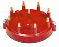 Mallory Distributor Cap Part Number 29745 for HEI Style Terminals, Brass Terminals, Red Plastic, Non-Vented, Fits Mallory Billet Comp 81-84, Comp 9000 85-99, Super-Mag 2-6, 10, SprintMag II, Crank Trigger V8 Engines