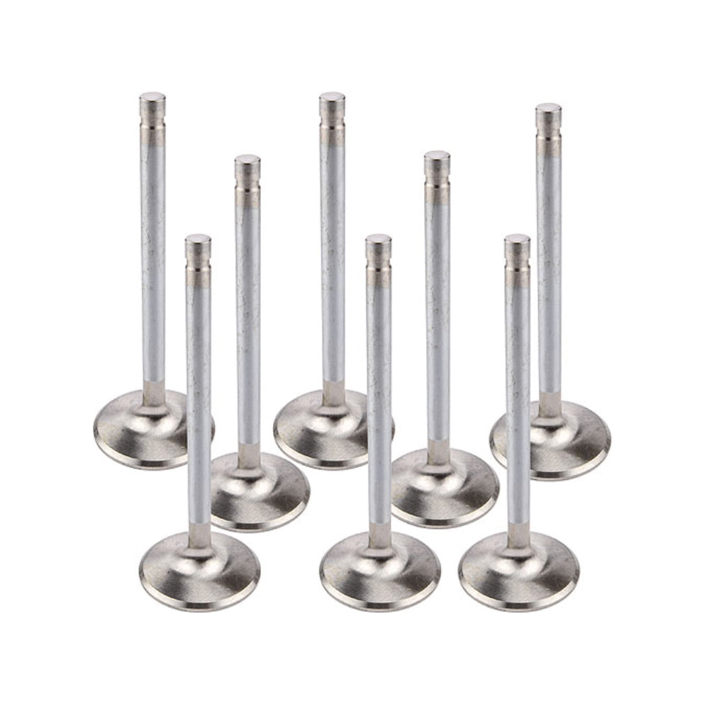 Manley 11305-8 Race Master Exhaust Valves, 1.600 Inch Head Diameter, 0.311 Inch Valve Stem, 5.404 Inch Length, Stainless Steel, Set of 8 for Small Block Chevy