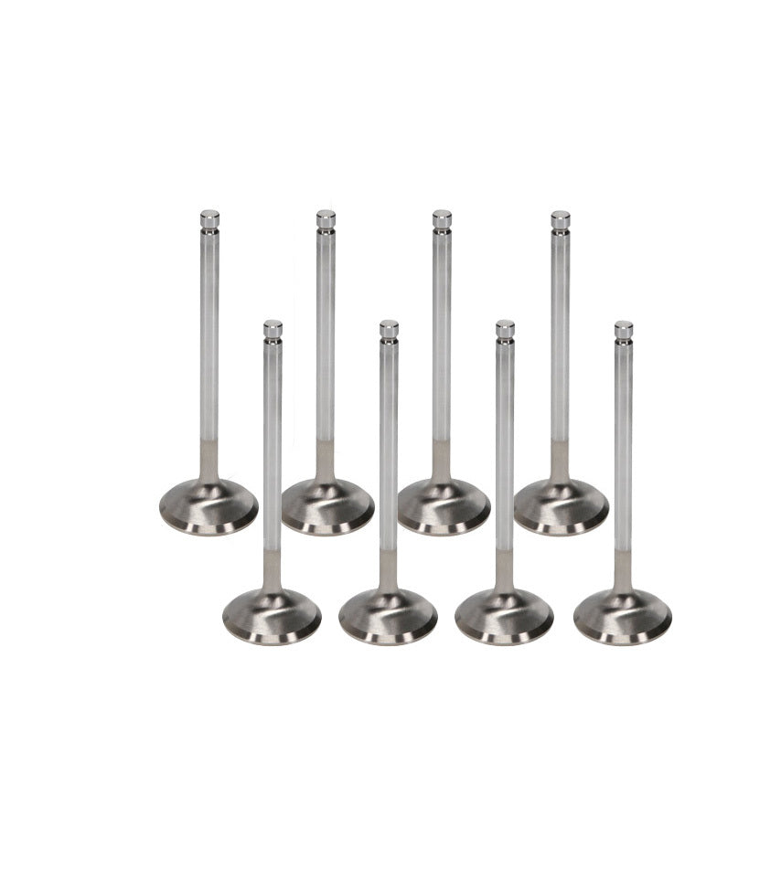 MANLEY SBC Race Series Exhaust Valve 1.500 Inch Head Diameter 11/32 Inch Valve Stem 5.035 Inch Length Stainless Steel Small Block Chevy Set of 8