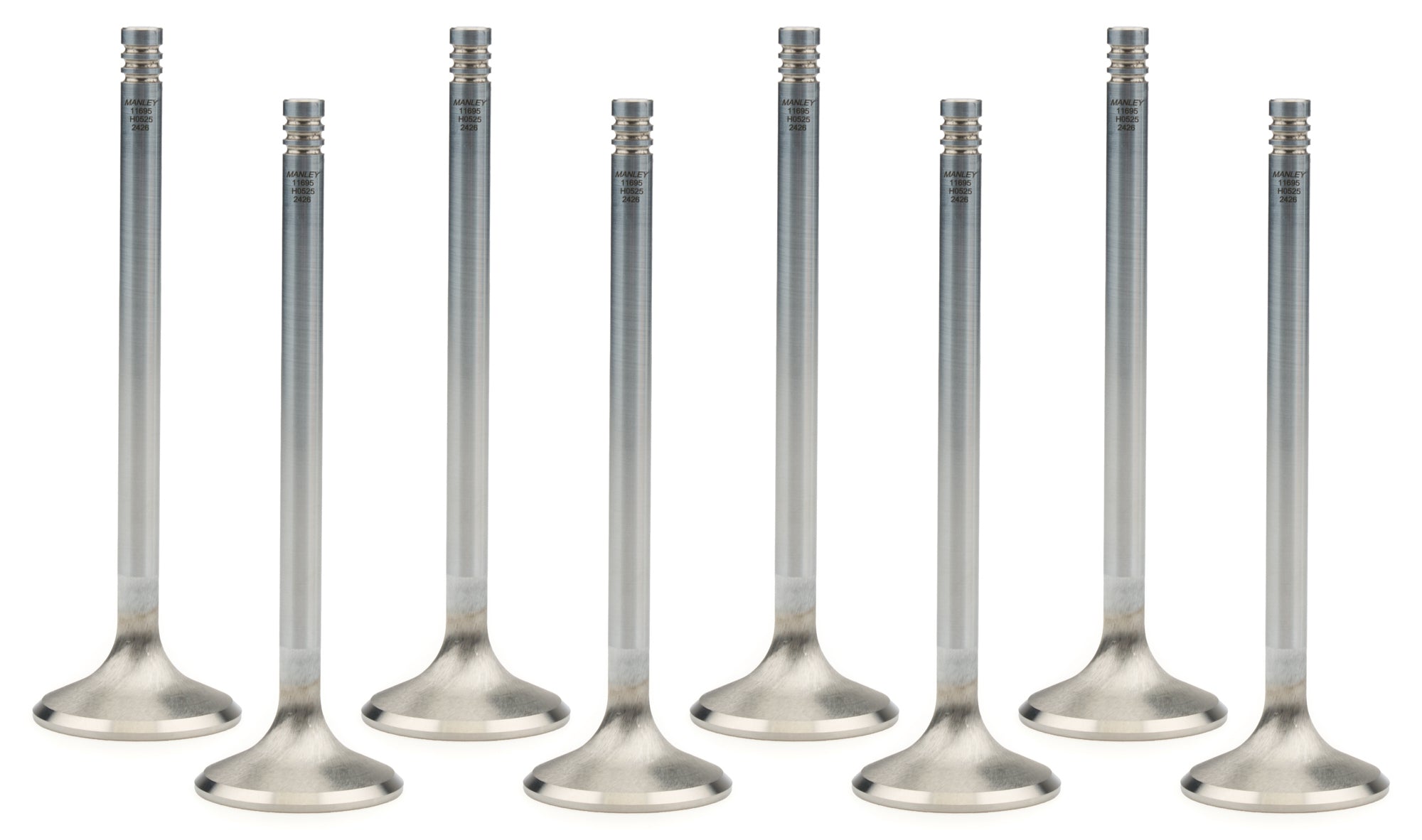 Manley 11695-8 Race Series Exhaust Valves for 5.7L Gen III Hemi Engines, Stainless Steel, 0.3125 Inch Valve Stem, 5.125 Inch Length, Set of 8