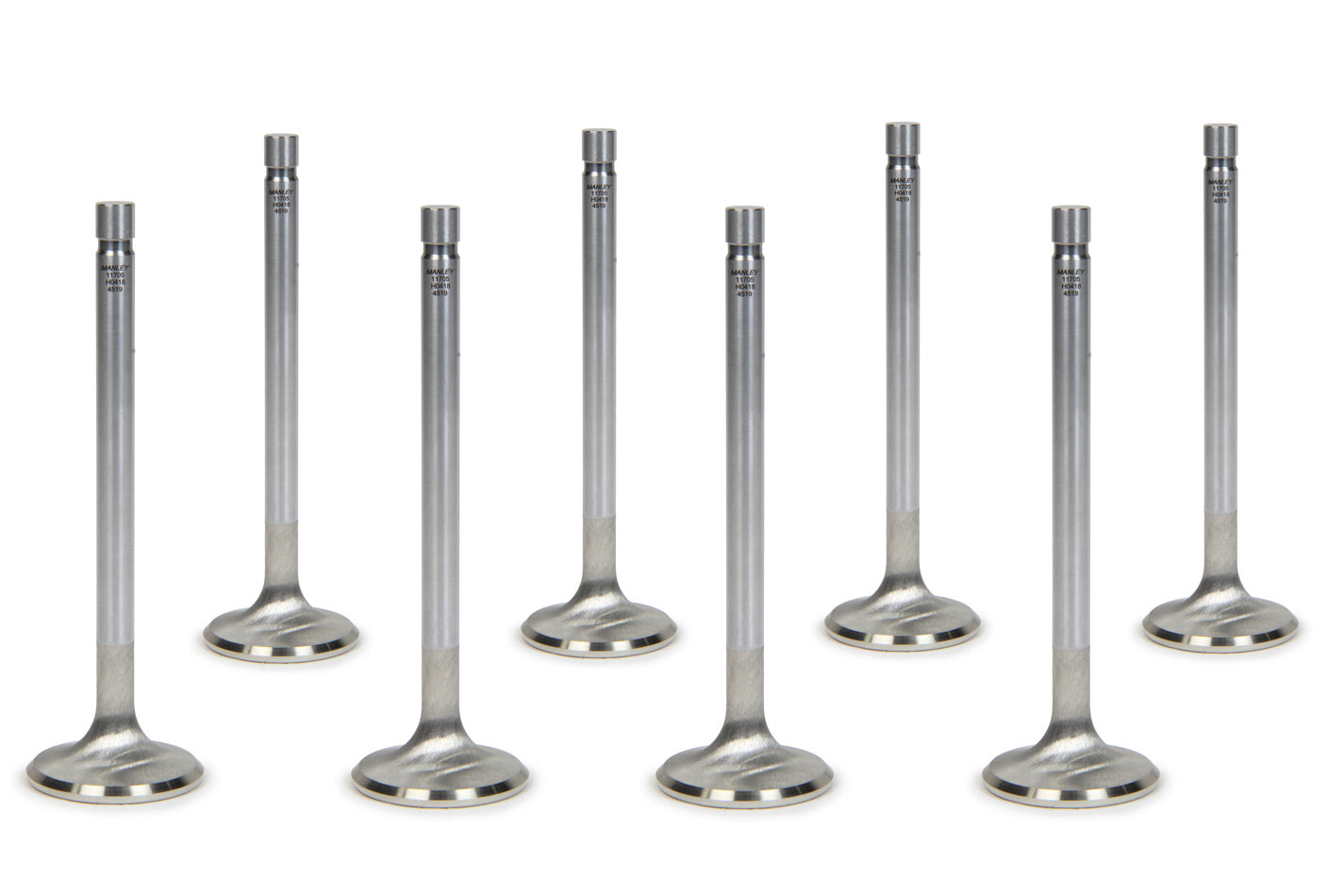 Manley SBC E/D 1.600 Inch Exhaust Valves with 11/32 Inch Stem and 5.165 Inch Length for Small Block Chevrolet, Set of 8