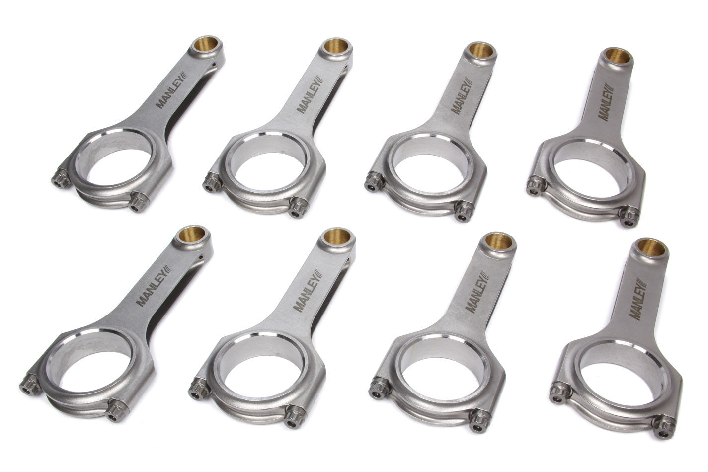 Manley 15051R-8 GM LS Series 6.125 Inch Forged Steel H-Beam Connecting Rod Set with ARP2000 Bolts