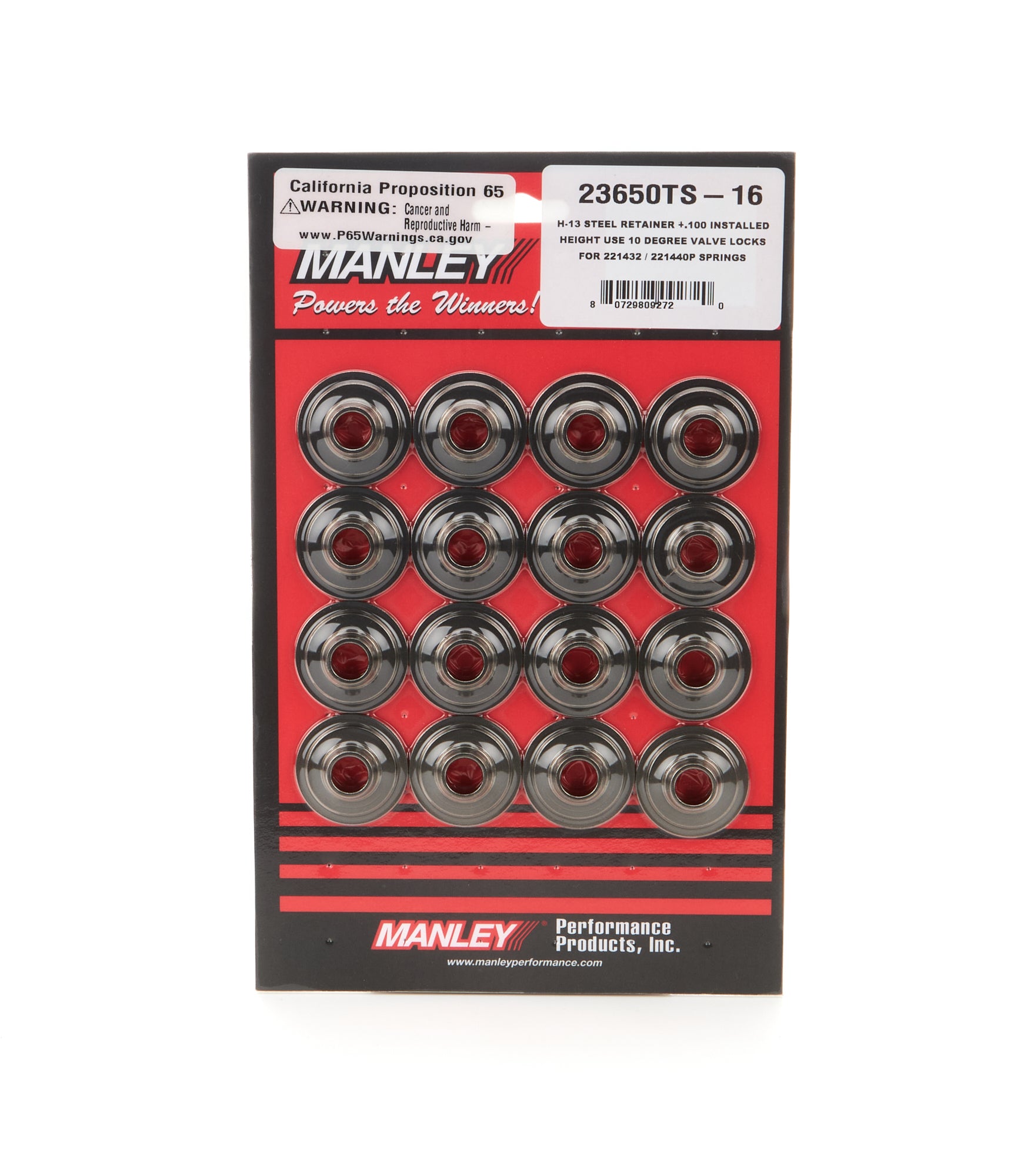 MANLEY Valve Spring Retainer 23650TS-16 10 Degree for Dual Spring Applications