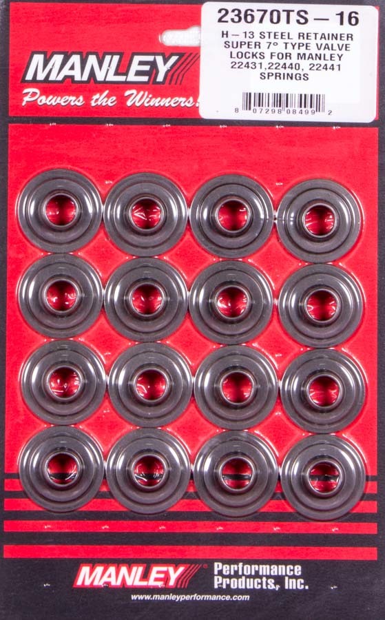 Manley 23670TS-16 Super 7 Degree Valve Spring Retainers for High-Performance Engines