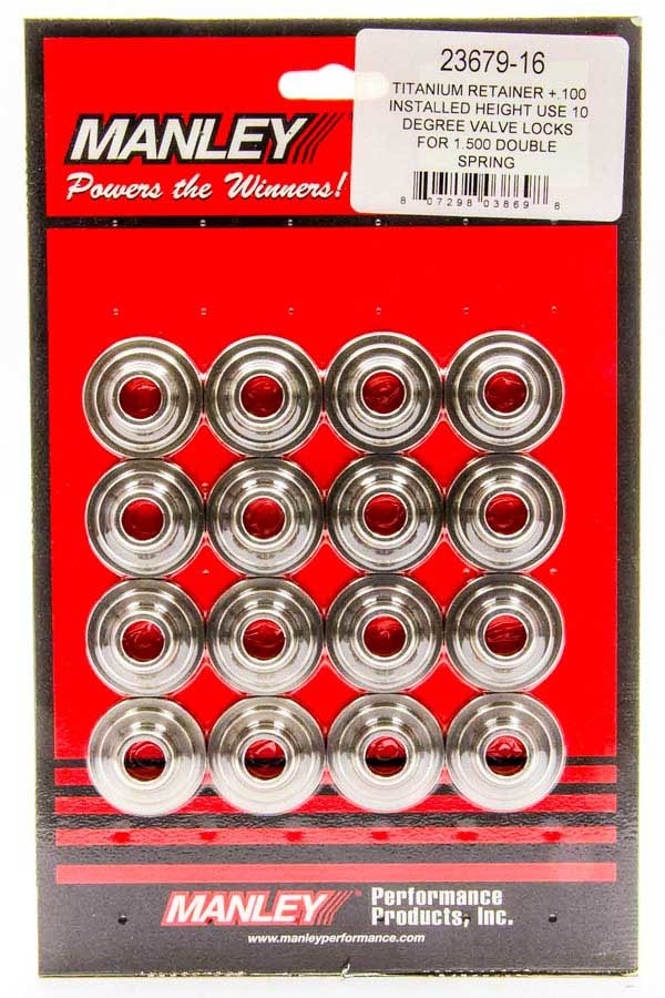 Manley 23679-16 Titanium Valve Spring Retainers 10 Degree, 1.035 Inch Inner Diameter, 0.705 Inch Outer Diameter, Dual Spring Compatibility