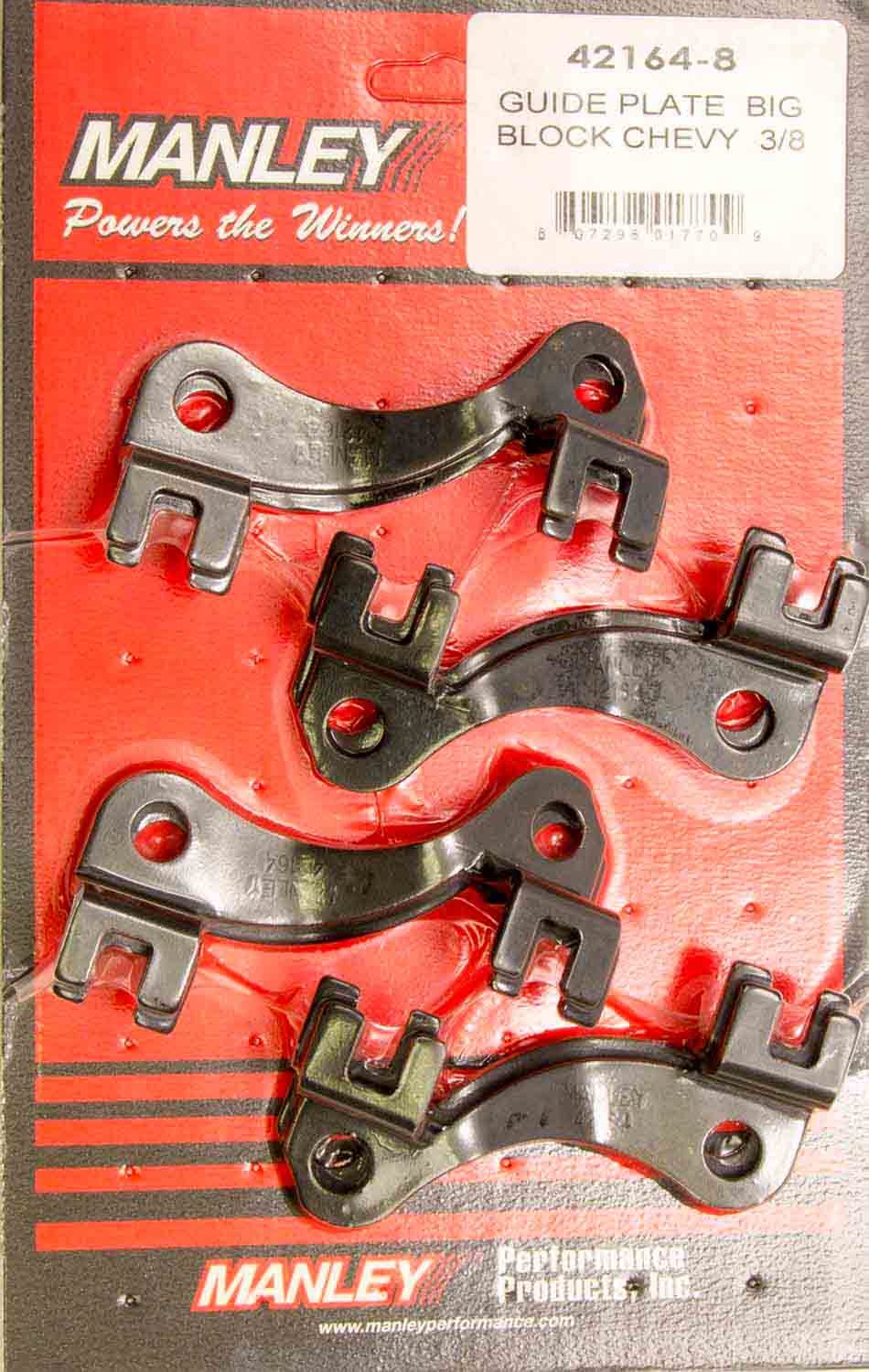 Manley 42164-8 Pushrod Guide Plate Set for Big Block Chevy 3/8 Inch Steel Black Oxide