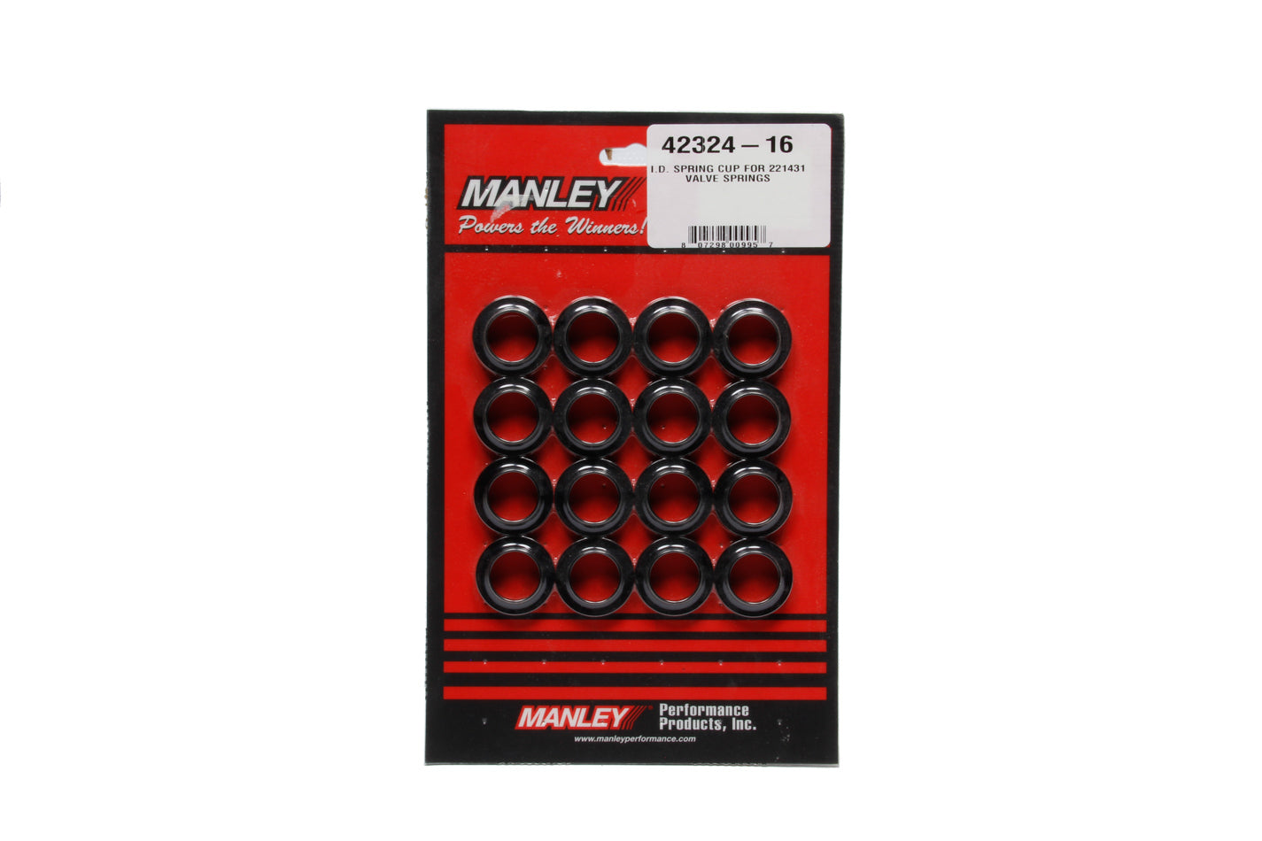MANLEY 42324-16 Valve Spring Locator Set for Automotive Engines, 0.205 Inch Thick, 1.300 Inch Outer Diameter, Steel, Black Oxide Finish