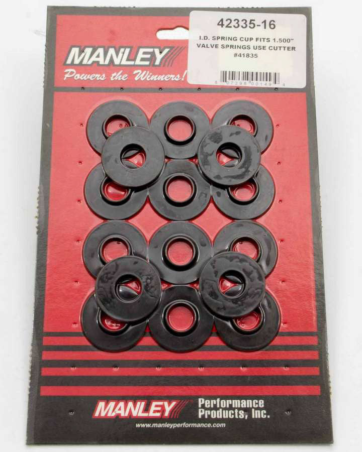 Manley 42334-16 Valve Spring Locators Set of 16, 1.290 Inch Diameter, Steel, Black Oxide Finish