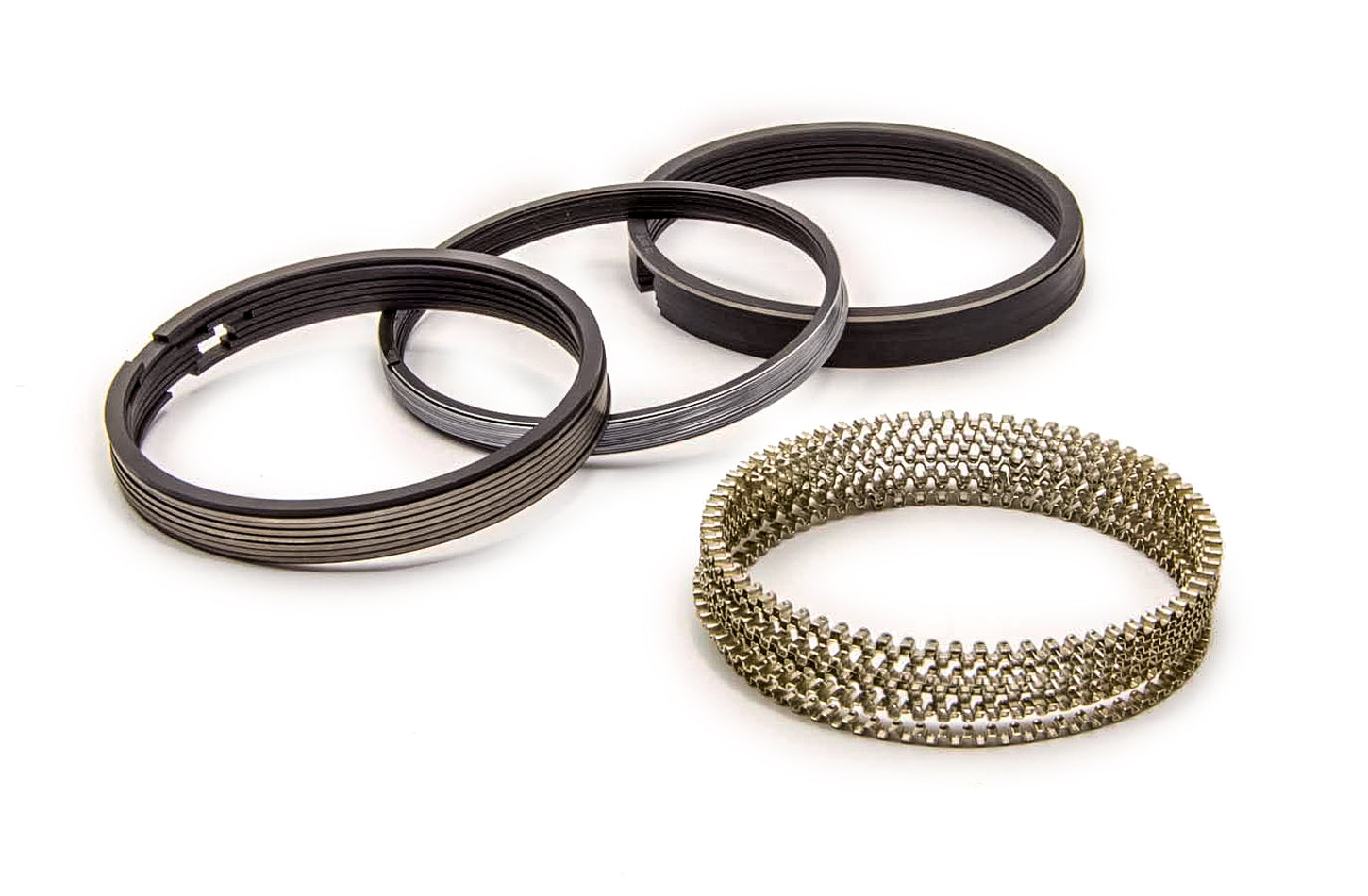 Manley 46620-8 Performance Series Piston Ring Set for 3.572 Inch Bore, File Fit, 1.5 x 1.5 x 3.0 mm Thick, Standard Tension, Ductile Iron with Plasma Moly Coating, 8-Cylinder