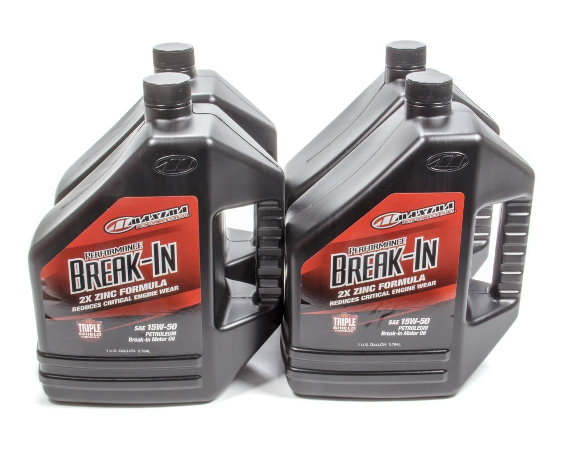 Maxima Racing Oils 39-119128 15W50 Performance Break-In Motor Oil, Conventional, High Zinc, 1 Gallon Bottle (Set of 4)