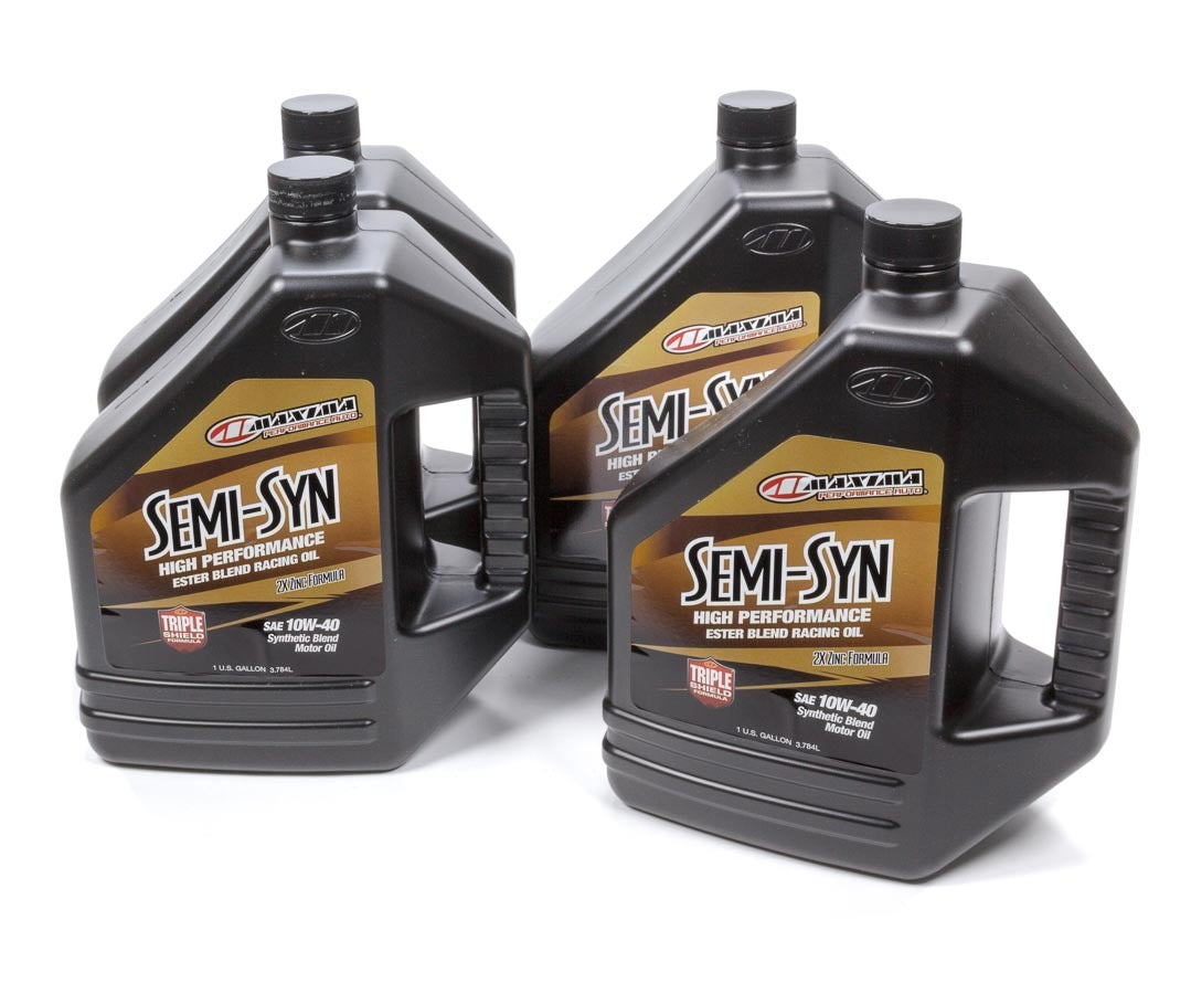 Maxima Racing Oils MAX39-349128B 10W40 Semi-Synthetic Motor Oil - 1 Gallon Bottles, Set of 4