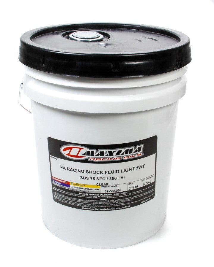 Maxima Racing Oils 59-58505L 3W Racing Shock Oil, Semi-Synthetic, 5 Gallon Bucket