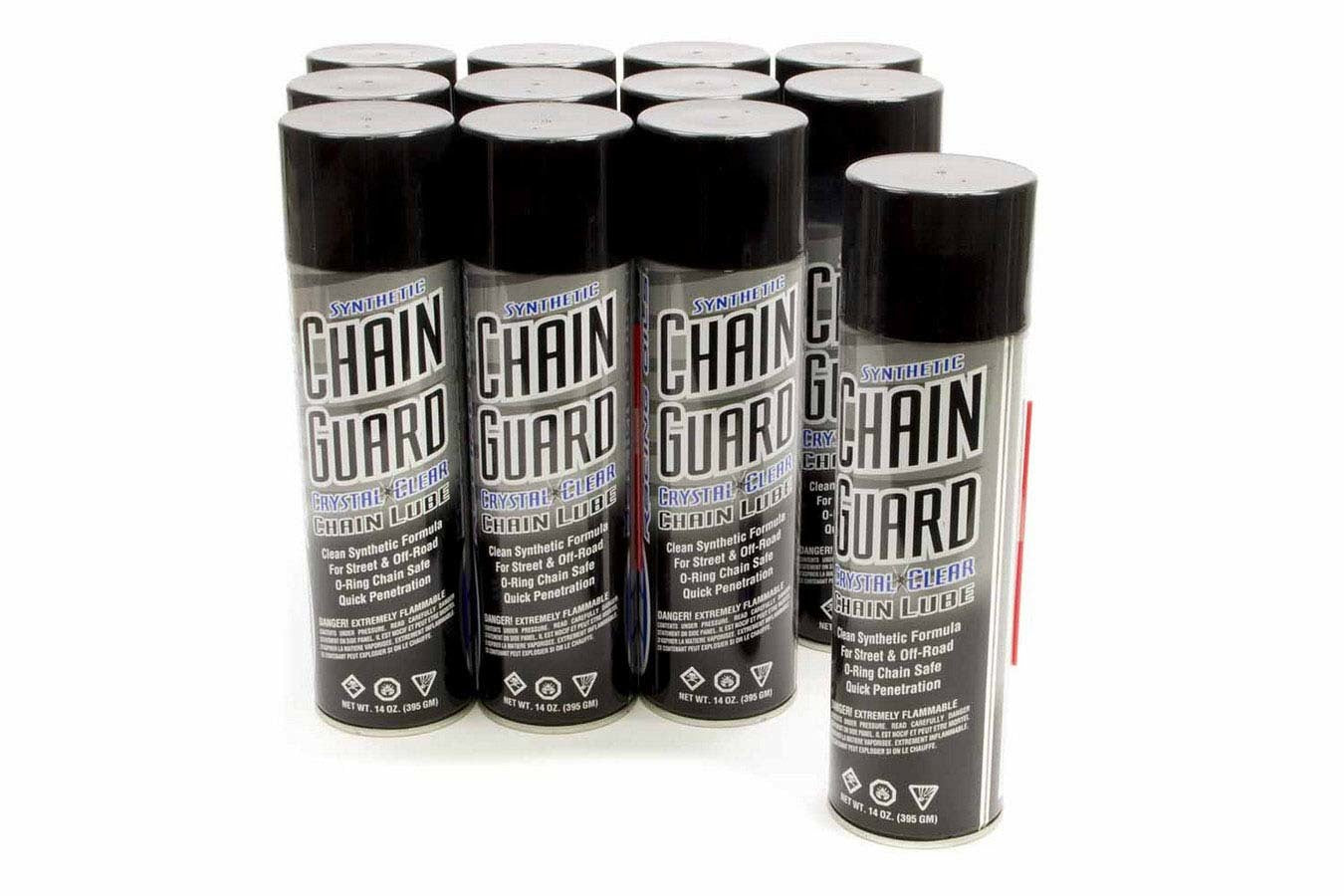 Maxima Racing Oils Chain Guard Chain Lube - Synthetic Lubricant for Motorcycle Chains, 14 oz Squeeze Bottle, Pack of 12