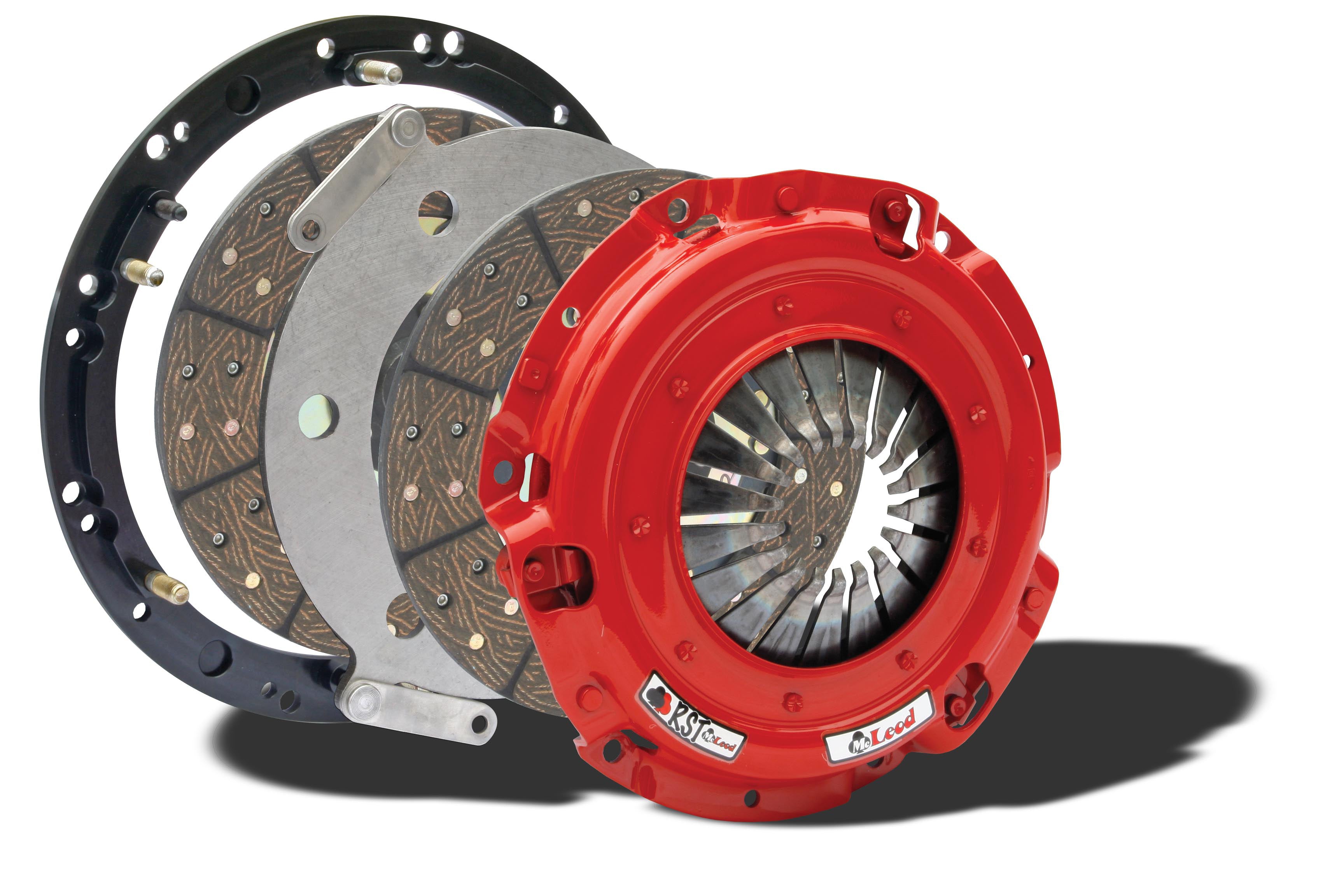 MCLEOD RST Street Twin Dual Disc Clutch Kit for GM LS and GenV LT Series, 9.687-Inch Diameter, 1-1/8-Inch x 26-Spline, Rigid Hub, Organic Friction Material