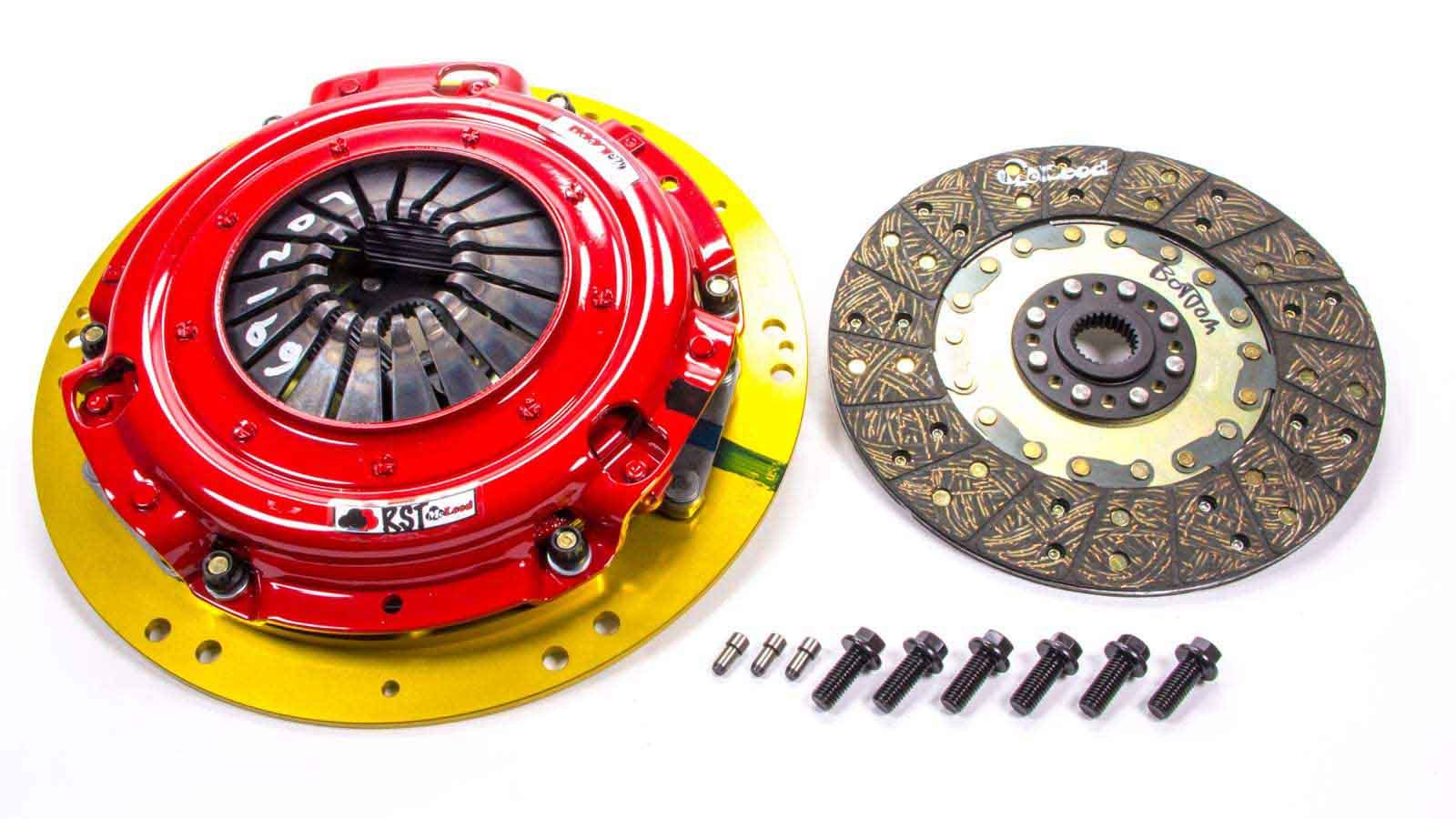 McLeod RST Street Twin Clutch Kit for GM and Ford Applications, Dual Disc, 9.687 Inch Diameter, 1-1/8 Inch Diameter, 26 Spline, Rigid Hub, Organic Friction Material