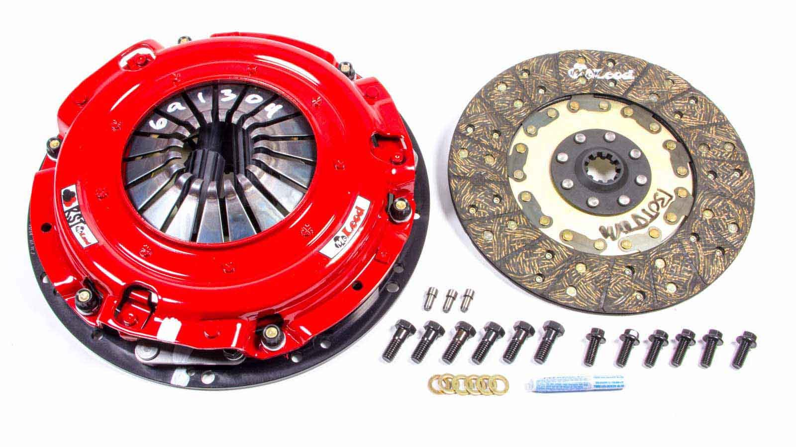 McLeod RST Street Twin Clutch Kit for GM Vehicles with 9.687 Inch Dual Disc, 1-1/8 Inch x 10 Spline, Rigid Hub, Organic Friction Material