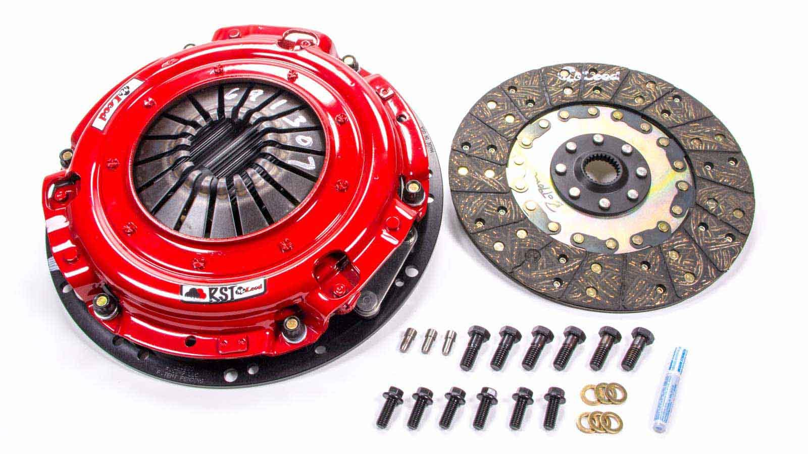 McLeod RST Street Twin Dual Disc Clutch Kit for GM and Ford Vehicles, 9.687 Inch Diameter, 1-1/8 Inch x 26 Spline, Rigid Hub, Organic Friction Material