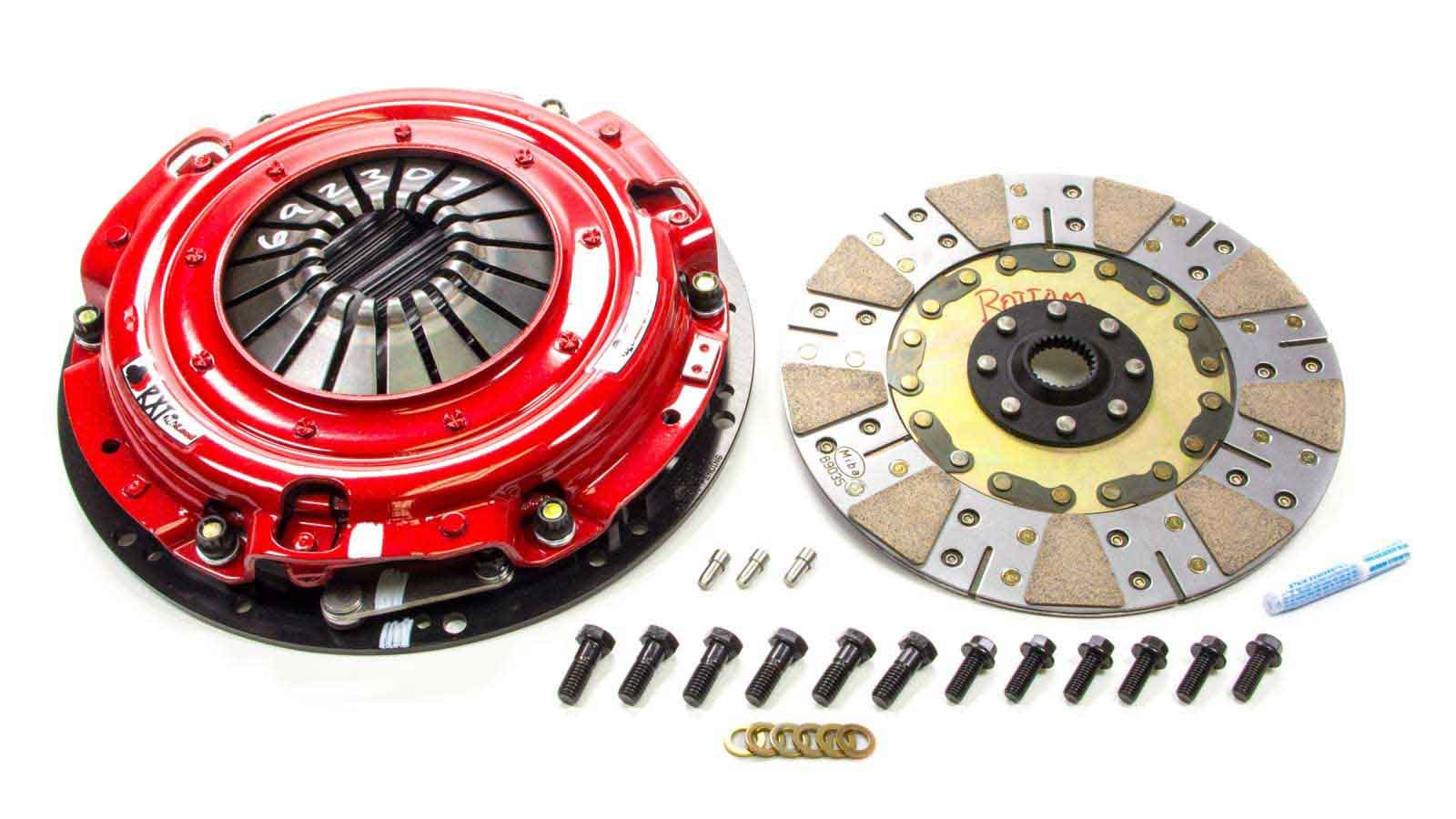 McLeod RXT Street Twin Clutch Kit for GM Vehicles, 9.687 Inch Dual Disc, 1-1/8 Inch Diameter, 26 Spline, Rigid Hub, Ceramic Friction Material