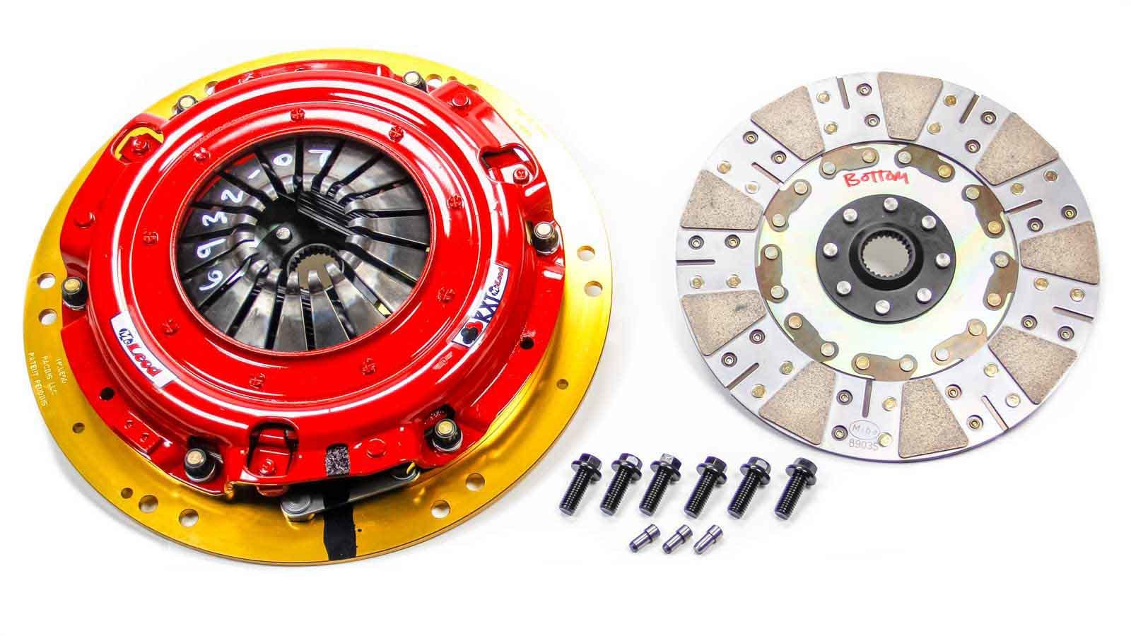 McLeod RXT Street Twin Dual Disc Clutch Kit for GM LS-Series and Ford Modular Engines, 9.687-inch Diameter, 1-1/8-inch x 26 Spline, Rigid Hub, Ceramic Friction Material