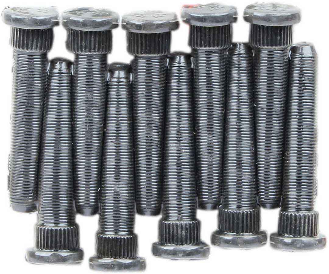 Moser Engineering 8010 Wheel Stud Kit 1/2-20 x 3 Inches with 0.625 Inch Knurl Steel Black Oxide Set of 10