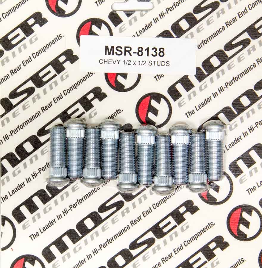 Moser Engineering 8138 1/2-20 x 1-1/2 Inch Wheel Studs with Zinc Oxide Coating, Set of 10