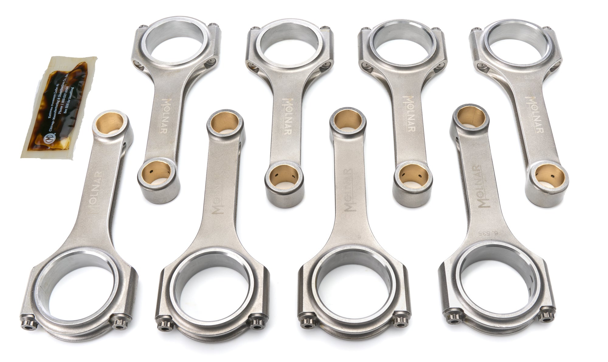 MOLNAR Technologies CH6535VTB-T8-A H-Beam Connecting Rod Set for Big Block Chevy Engines