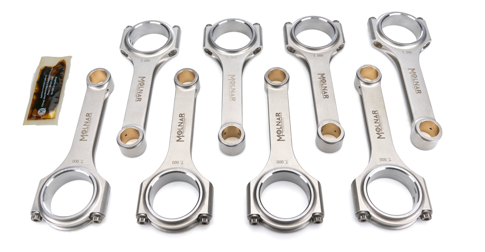 Molnar Technologies CH7000VTB-T8-A 7 Inch H-Beam Connecting Rod Set for Big Block Chevy