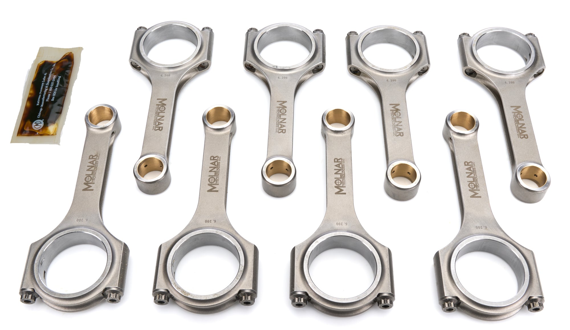 Molnar Technologies DH6200TLB8-A H-Beam Connecting Rod Set for Mopar Gen III Hemi 6.200 Inch Length