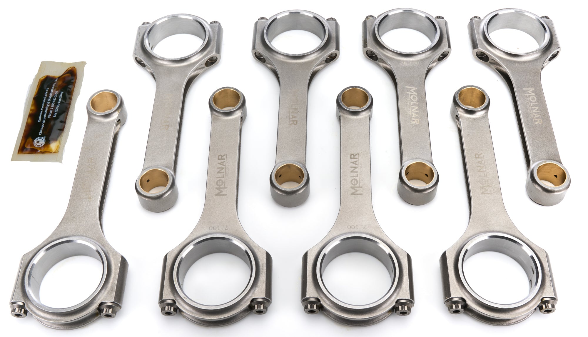 Molnar Technologies DH7100VTB8-A 7.100 Inch H-Beam Connecting Rod Set for Mopar 426 Hemi with ARP2000 Bolts