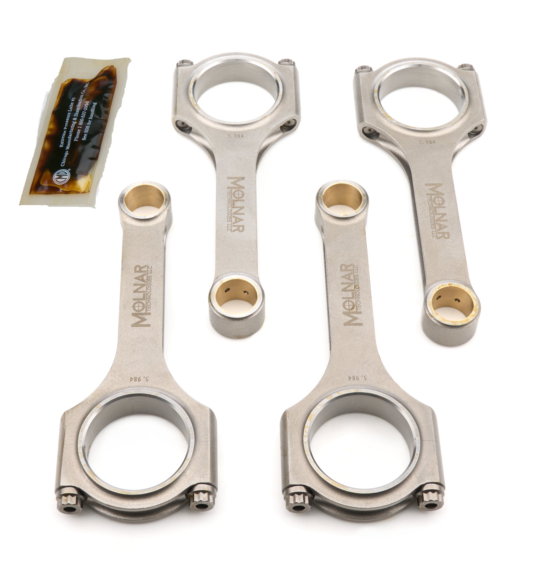 Molnar Technologies HH5984FFB4-A H Beam Connecting Rod Set for Honda K-Series 5.984 Inch Length with ARP2000 Bolts