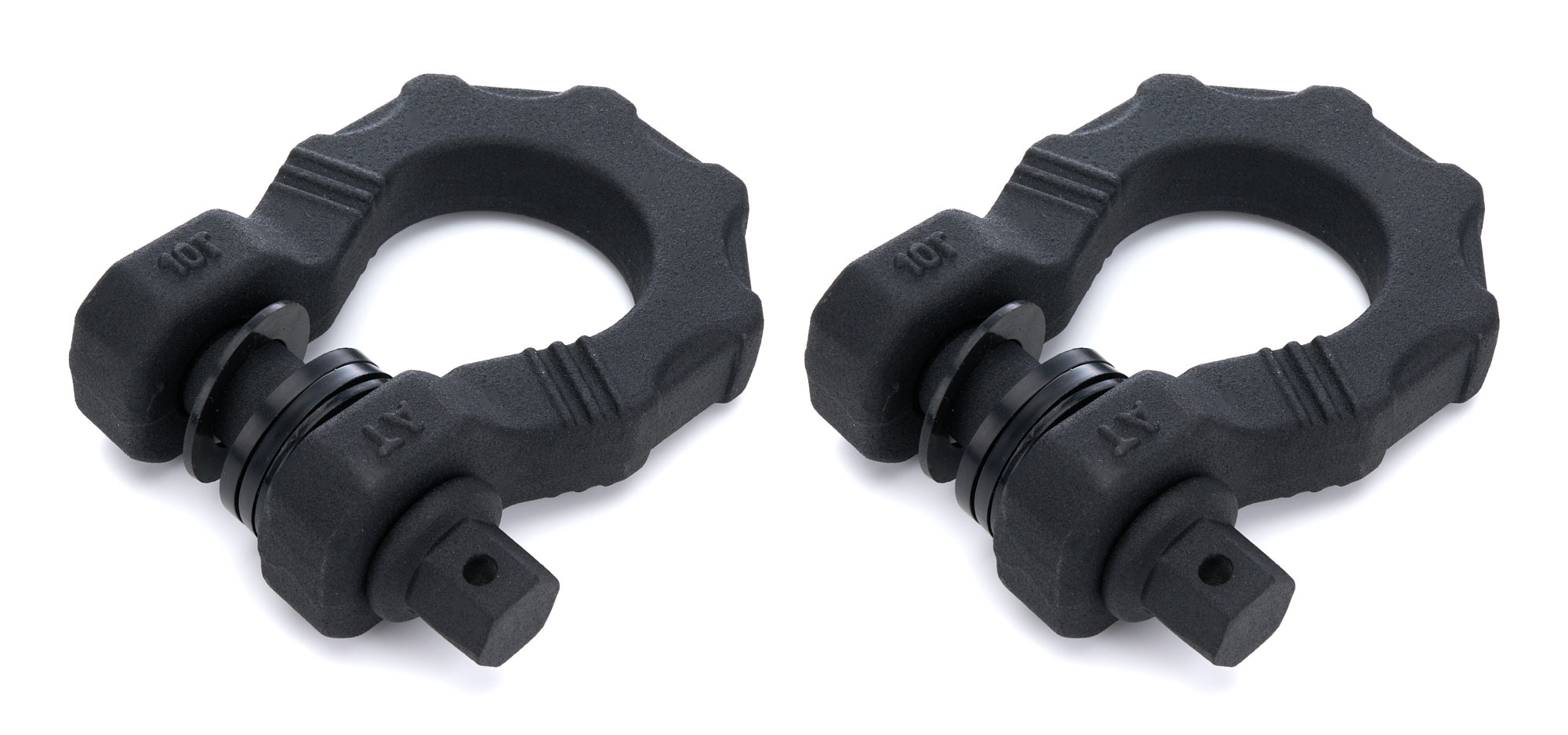 Mile Marker 60-10134-CB D-Ring Shackle 10 Ton with 7/8 Inch Pin, Steel, Black Textured Finish, Pair